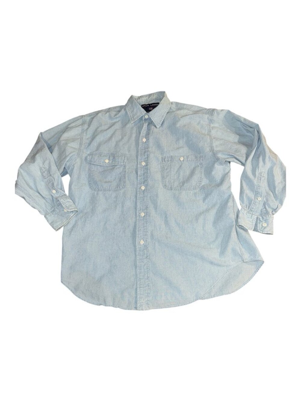 Polo Ralph Lauren Polo Sport Denim Shirt Vintage 90s Faded Womens Large Cotton